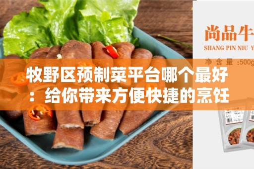 牧野区预制菜平台哪个最好：给你带来方便快捷的烹饪选择