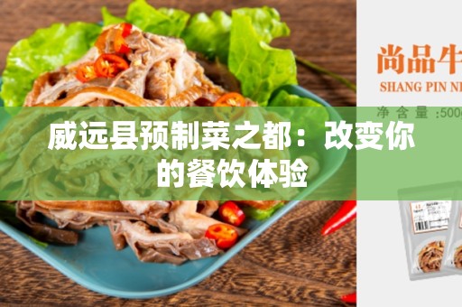 威远县预制菜之都：改变你的餐饮体验