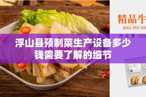 浮山县预制菜生产设备多少钱需要了解的细节