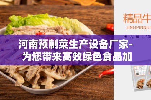 河南预制菜生产设备厂家- 为您带来高效绿色食品加工解决方案