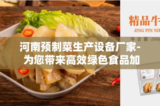 河南预制菜生产设备厂家- 为您带来高效绿色食品加工解决方案