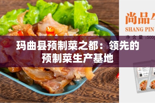玛曲县预制菜之都：领先的预制菜生产基地