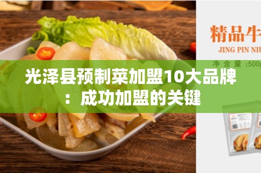 光泽县预制菜加盟10大品牌：成功加盟的关键