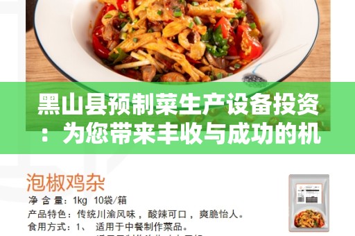 黑山县预制菜生产设备投资：为您带来丰收与成功的机会