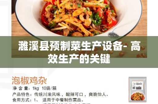 濉溪县预制菜生产设备- 高效生产的关键