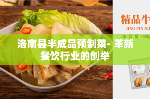 洛南县半成品预制菜- 革新餐饮行业的创举