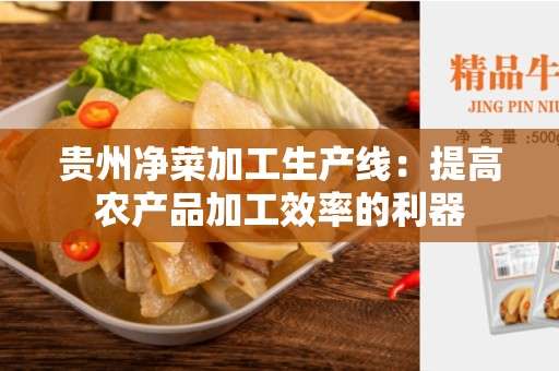 贵州净菜加工生产线：提高农产品加工效率的利器