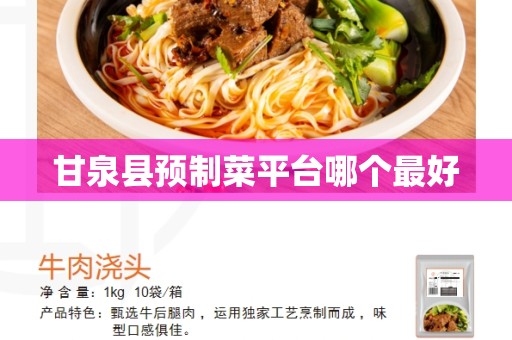 甘泉县预制菜平台哪个最好