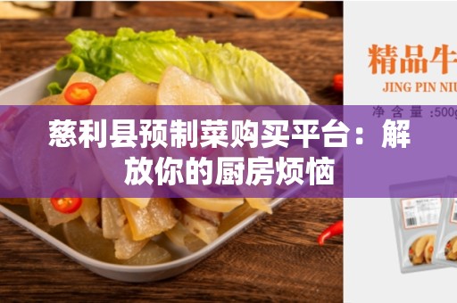 慈利县预制菜购买平台：解放你的厨房烦恼