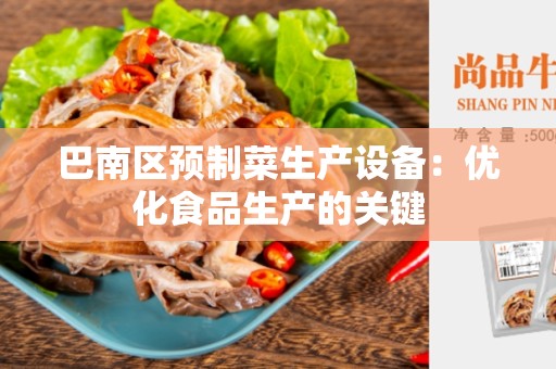 巴南区预制菜生产设备：优化食品生产的关键