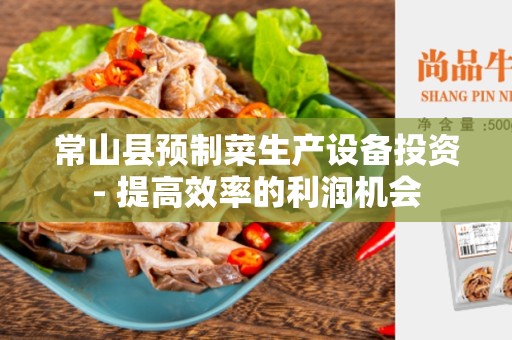 常山县预制菜生产设备投资- 提高效率的利润机会