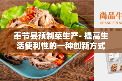 奉节县预制菜生产- 提高生活便利性的一种创新方式