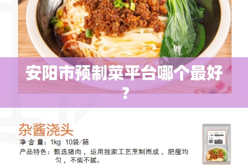 安阳市预制菜平台哪个最好？