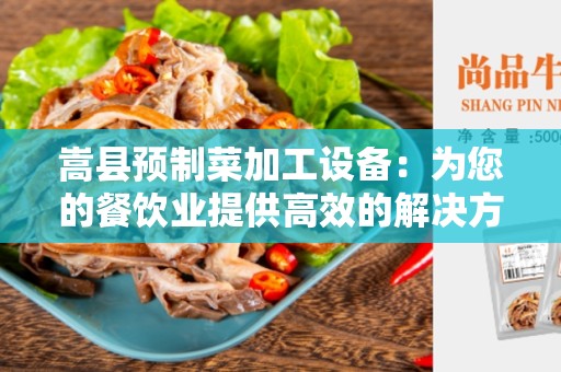 嵩县预制菜加工设备：为您的餐饮业提供高效的解决方案