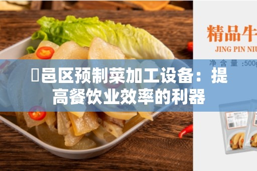 鄠邑区预制菜加工设备：提高餐饮业效率的利器