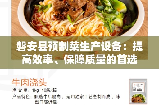 磐安县预制菜生产设备：提高效率、保障质量的首选