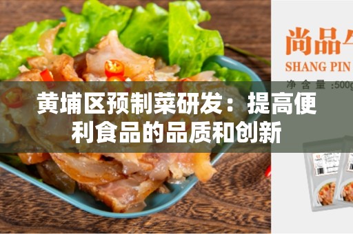 黄埔区预制菜研发：提高便利食品的品质和创新
