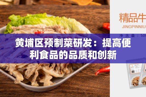 黄埔区预制菜研发：提高便利食品的品质和创新