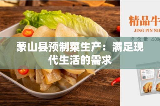 蒙山县预制菜生产：满足现代生活的需求