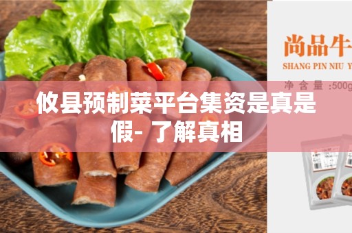 攸县预制菜平台集资是真是假- 了解真相