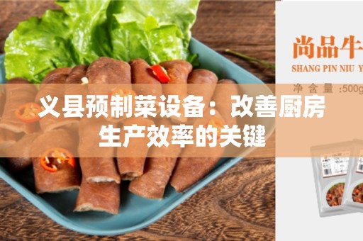 义县预制菜设备：改善厨房生产效率的关键