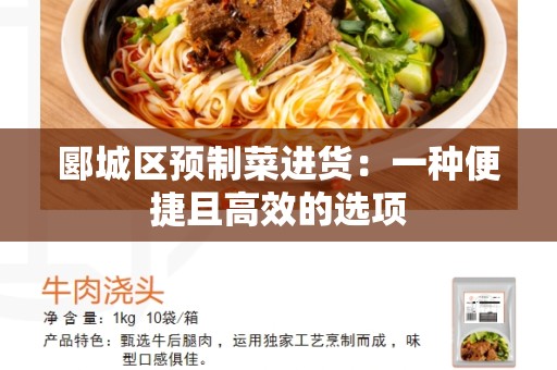 郾城区预制菜进货：一种便捷且高效的选项