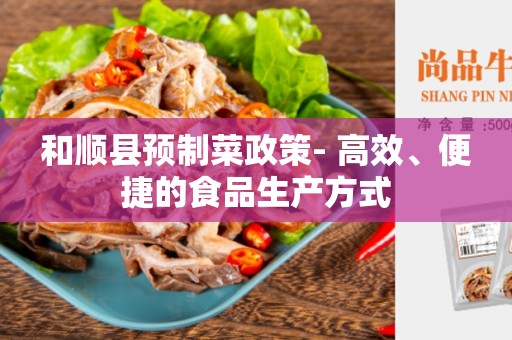 和顺县预制菜政策- 高效、便捷的食品生产方式