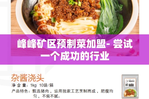 峰峰矿区预制菜加盟- 尝试一个成功的行业