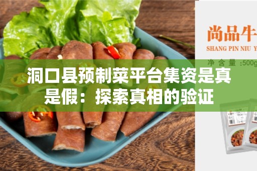 洞口县预制菜平台集资是真是假：探索真相的验证