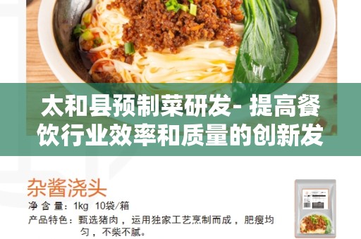 太和县预制菜研发- 提高餐饮行业效率和质量的创新发展