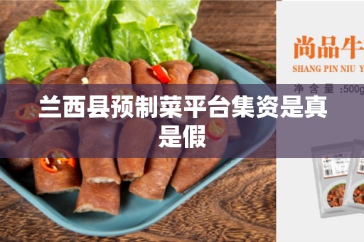 兰西县预制菜平台集资是真是假
