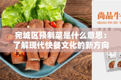 宛城区预制菜是什么意思：了解现代快餐文化的新方向