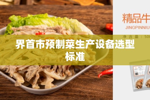 界首市预制菜生产设备选型标准