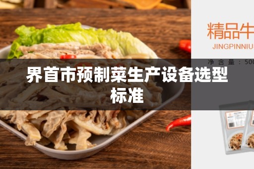 界首市预制菜生产设备选型标准