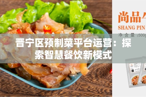 晋宁区预制菜平台运营：探索智慧餐饮新模式