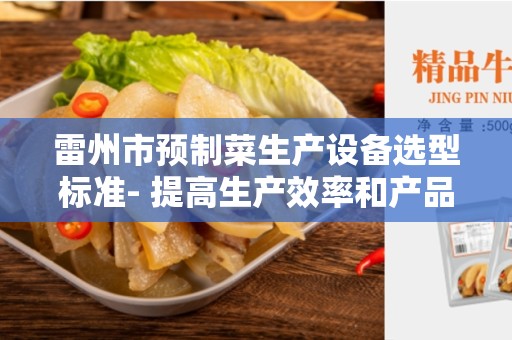 雷州市预制菜生产设备选型标准- 提高生产效率和产品质量的关键因素