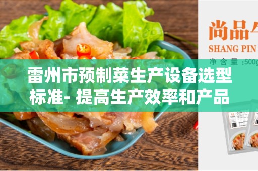 雷州市预制菜生产设备选型标准- 提高生产效率和产品质量的关键因素