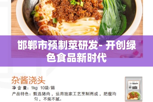 邯郸市预制菜研发- 开创绿色食品新时代