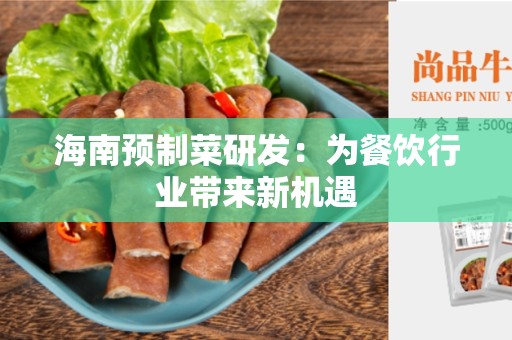 海南预制菜研发：为餐饮行业带来新机遇