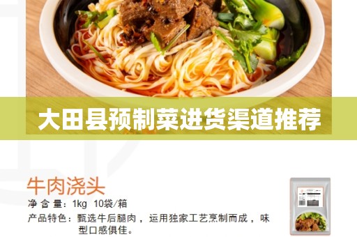 大田县预制菜进货渠道推荐