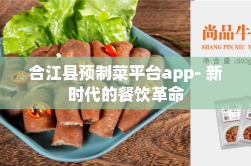 合江县预制菜平台app- 新时代的餐饮革命