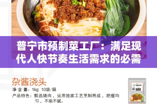 普宁市预制菜工厂：满足现代人快节奏生活需求的必需品