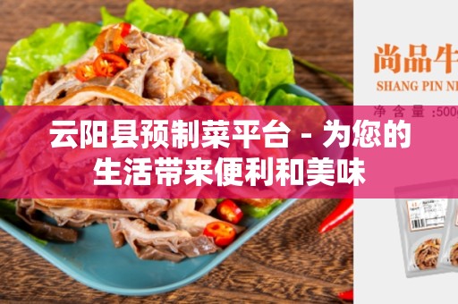 云阳县预制菜平台 - 为您的生活带来便利和美味