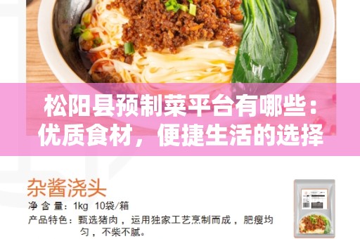 松阳县预制菜平台有哪些：优质食材，便捷生活的选择