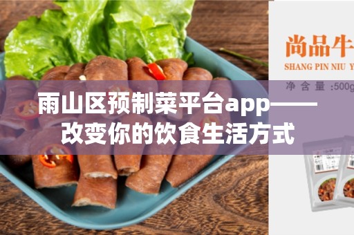 雨山区预制菜平台app——改变你的饮食生活方式