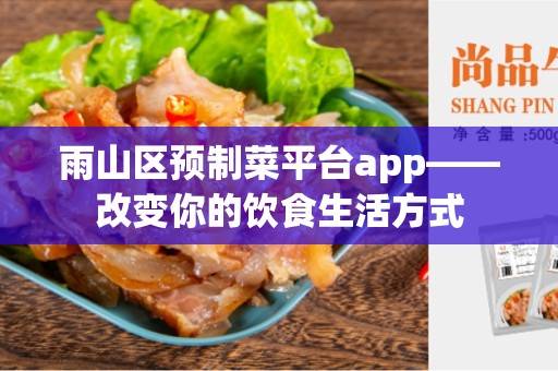 雨山区预制菜平台app——改变你的饮食生活方式