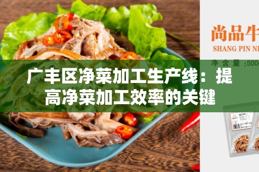 广丰区净菜加工生产线：提高净菜加工效率的关键