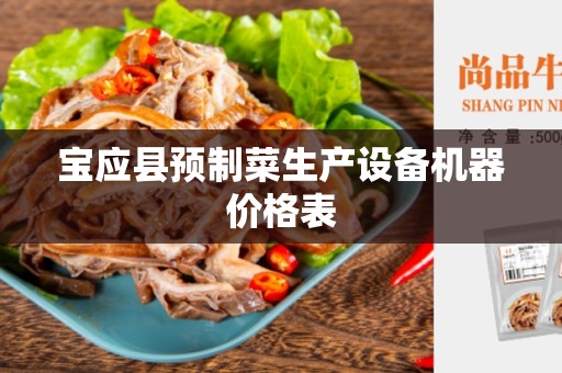 宝应县预制菜生产设备机器价格表