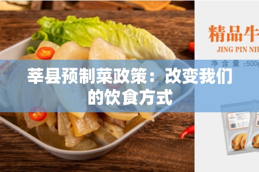 莘县预制菜政策：改变我们的饮食方式
