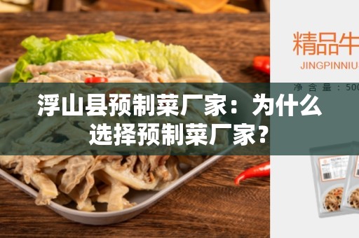 浮山县预制菜厂家：为什么选择预制菜厂家？